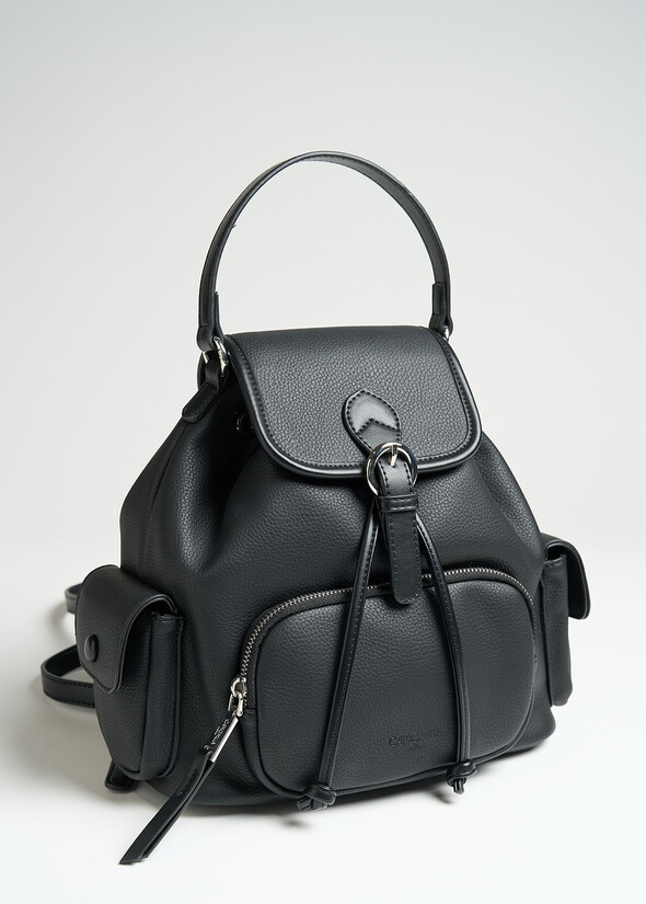 Briky black faux leather backpack NERO Woman null