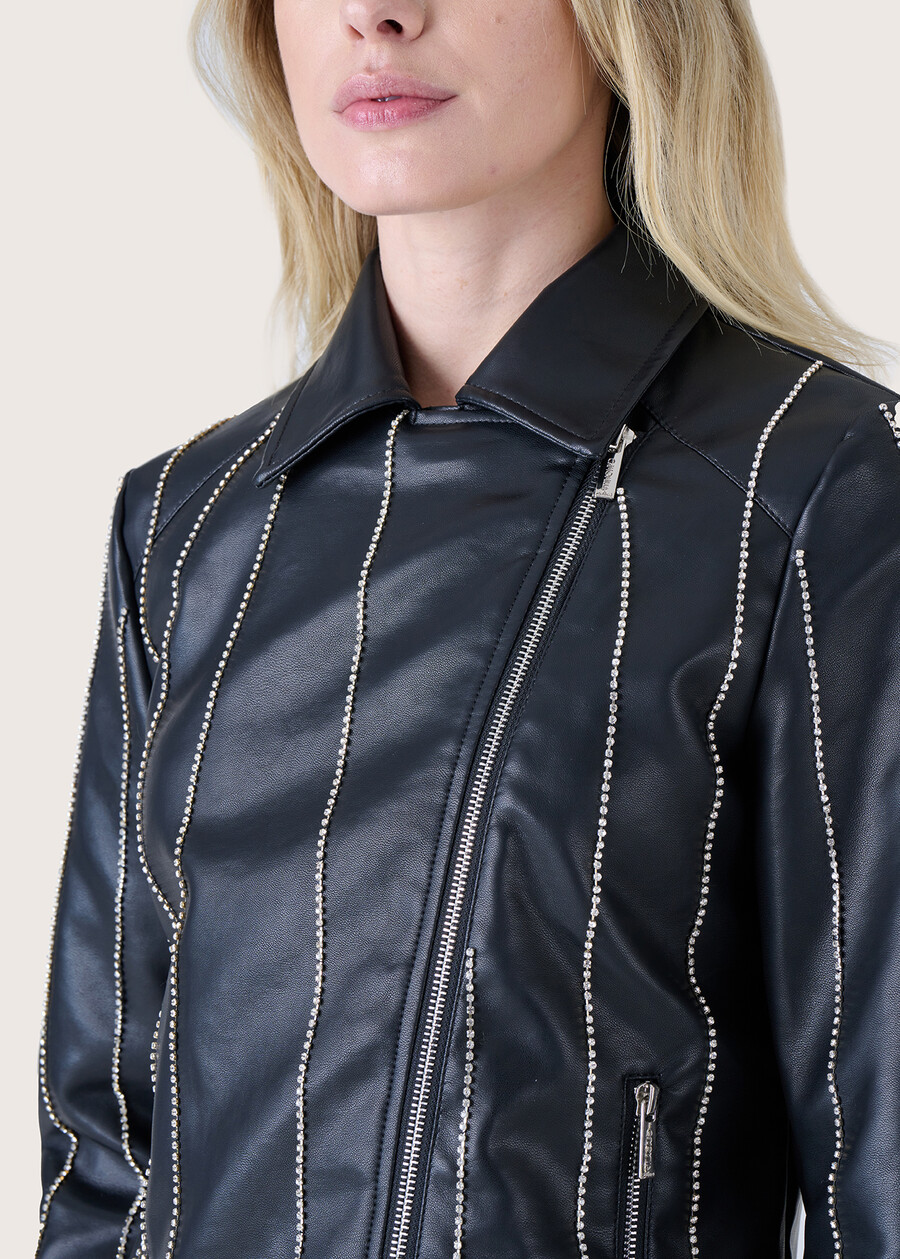 Grant eco-leather jacket NERO BLACK Woman , image number 3