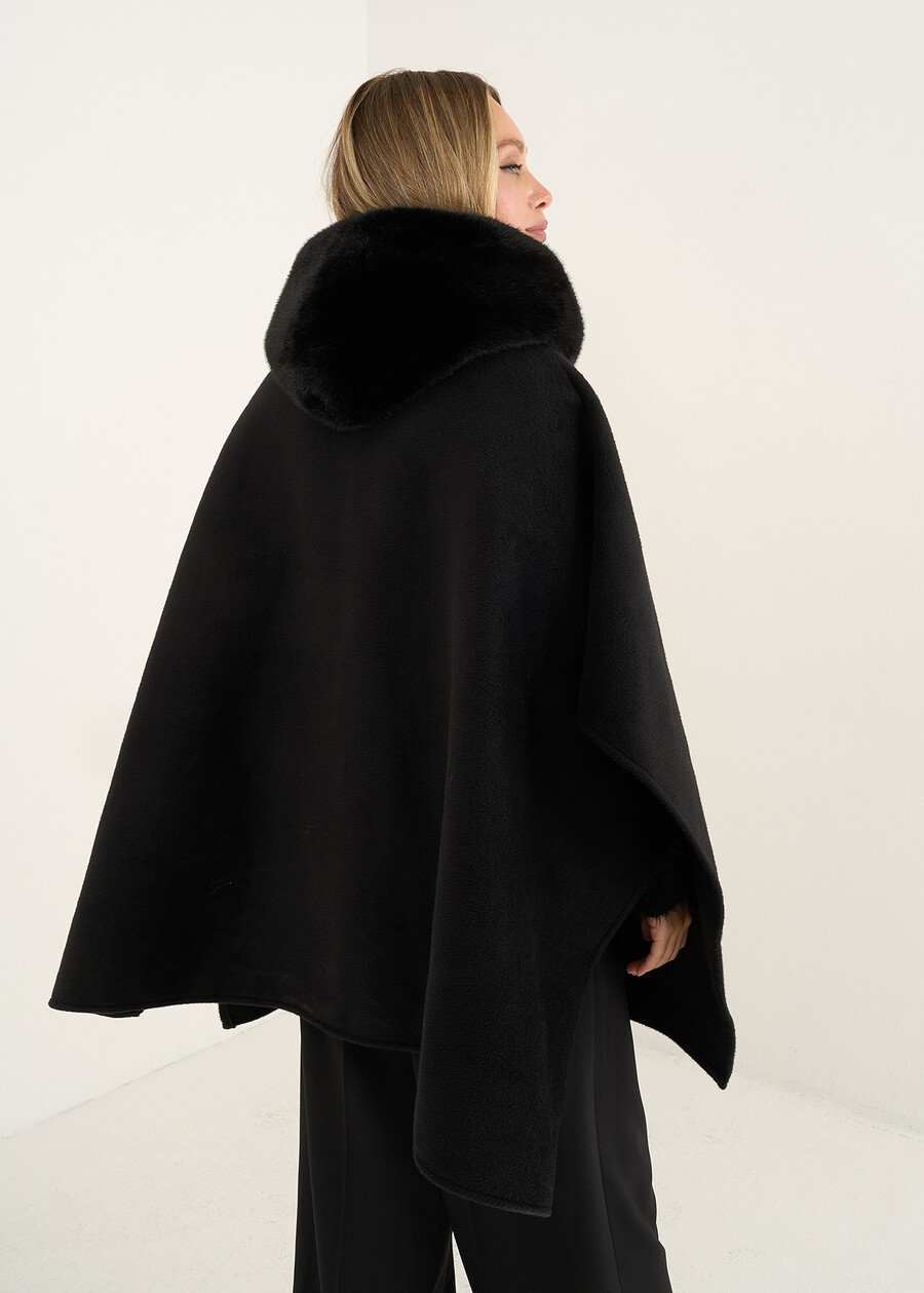 Mantella Marta in panno con ecopelliccia MARRONENERO Donna , immagine n. 5