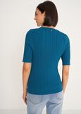 Maglia Marcel con lavorazione a treccia VERDE PAVONE Donna immagine n. 3