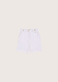Baiano linen and cotton Bermuda shorts BIANCO WHITEBLUE OLTREMARE  Woman image number 5
