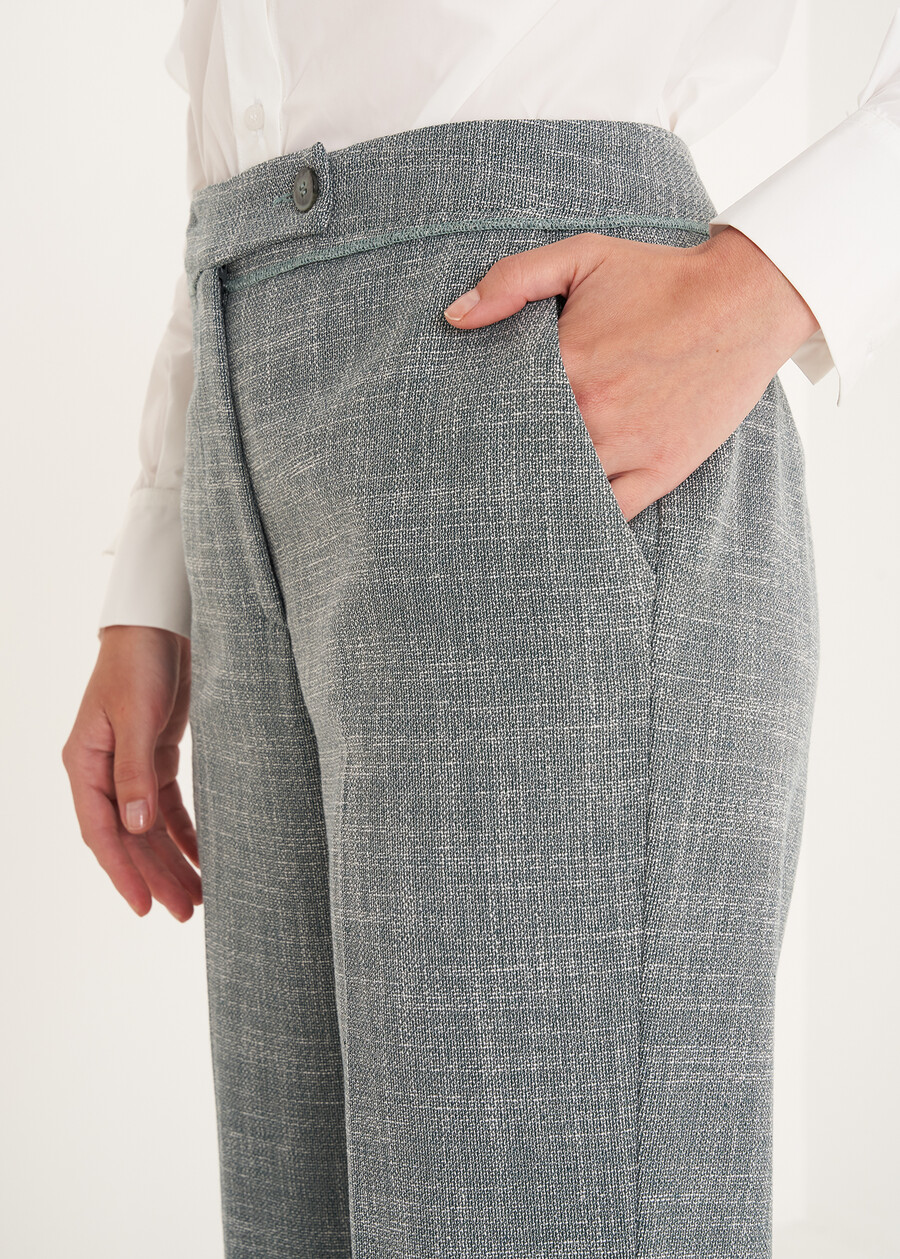 Giorgia cotton blend trousers GRIGIO GREYVERDE PAVONE Woman , image number 3