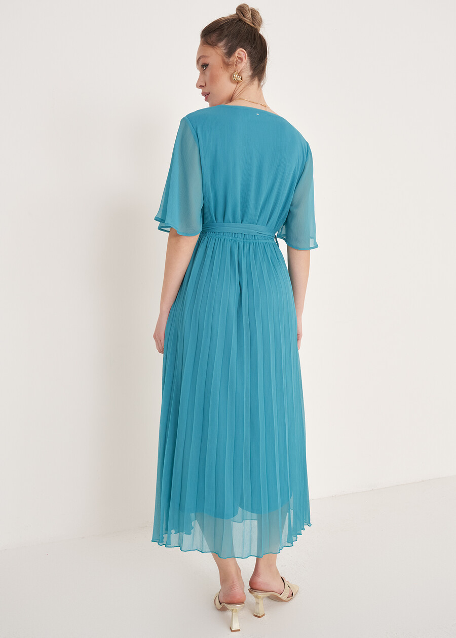 Amory Georgette Midi Dress GIALLOZAFFIBLUE TURCHESE Woman , image number 4