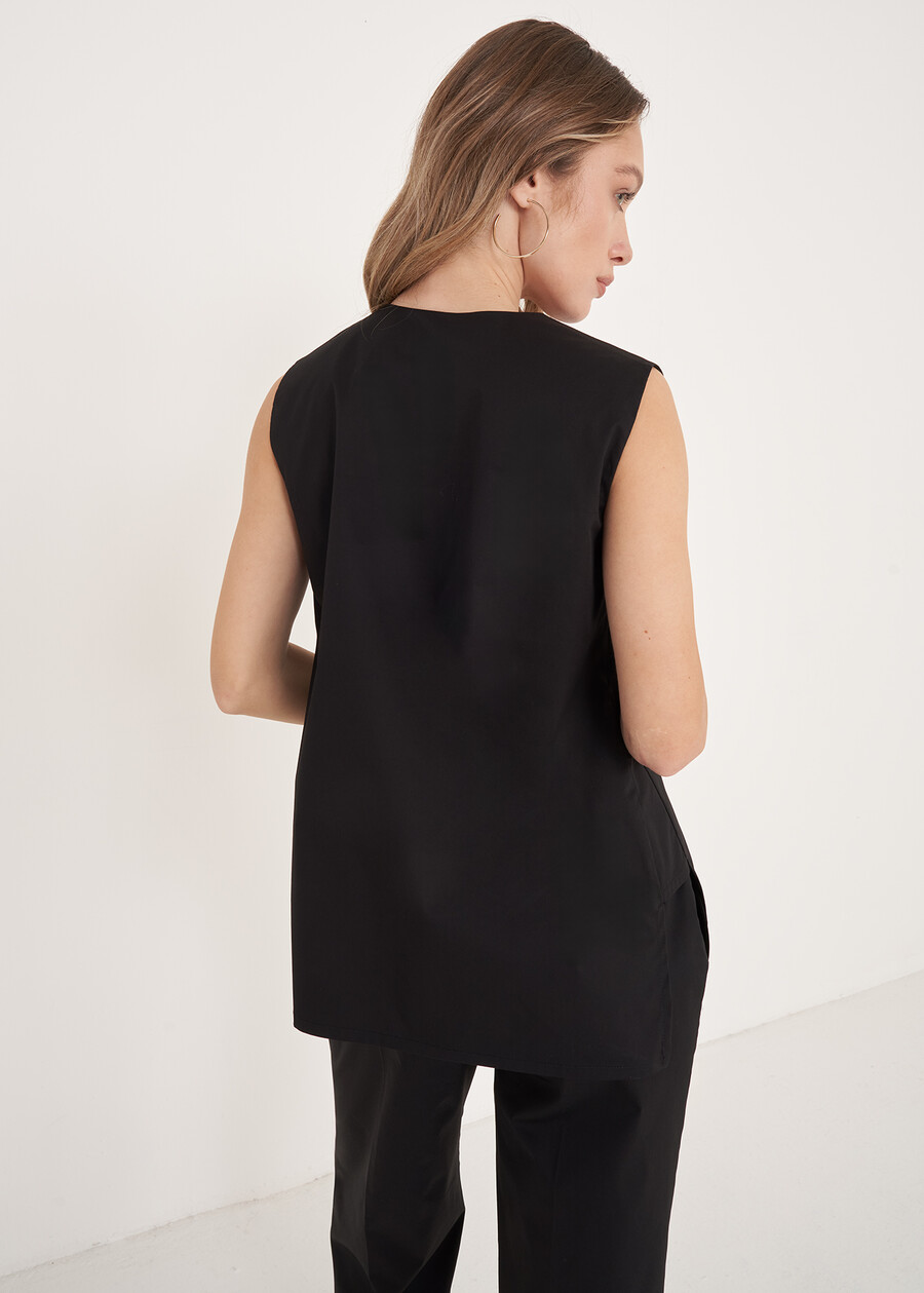 Tara Cotton Top BIANCO WHITENERO BLACK Woman , image number 3