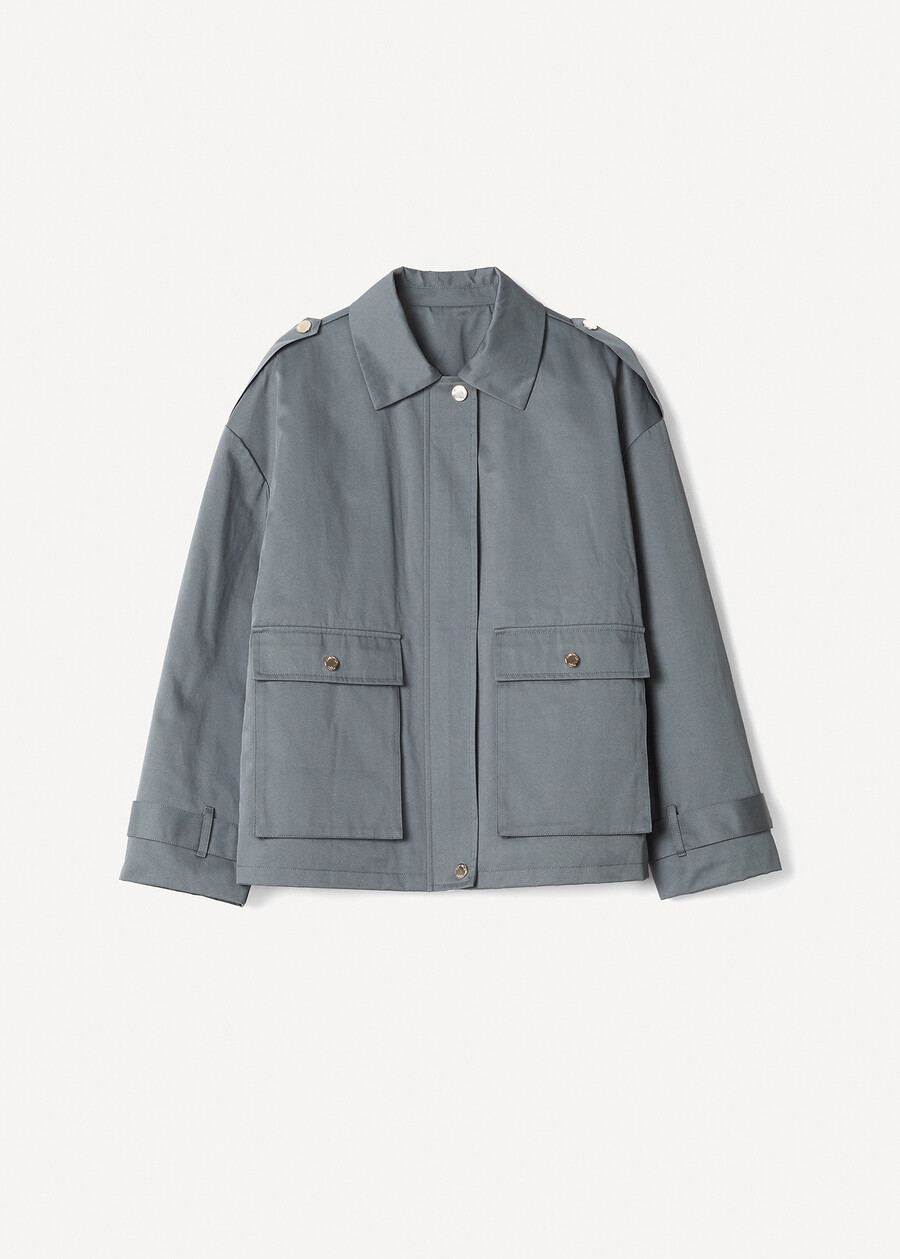 Gary jacket with hidden zip MARRONE TERRABLU GRAFITE Woman , image number 5