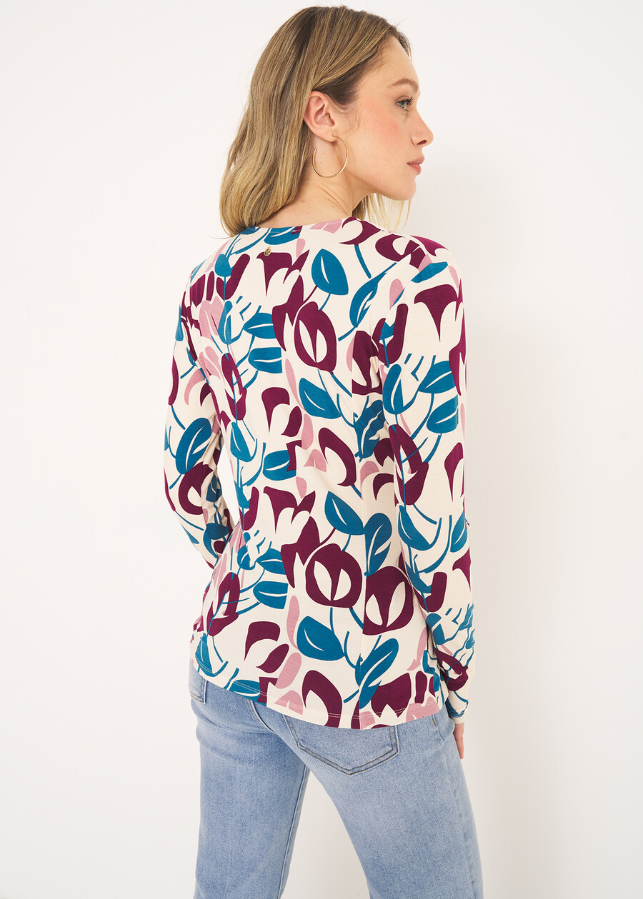 Sally wrap T-shirt BLUE TURCHESE Woman , image number 3