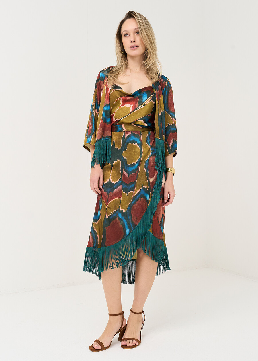 Giusy Africa print skirt VERDE Woman , image number 1