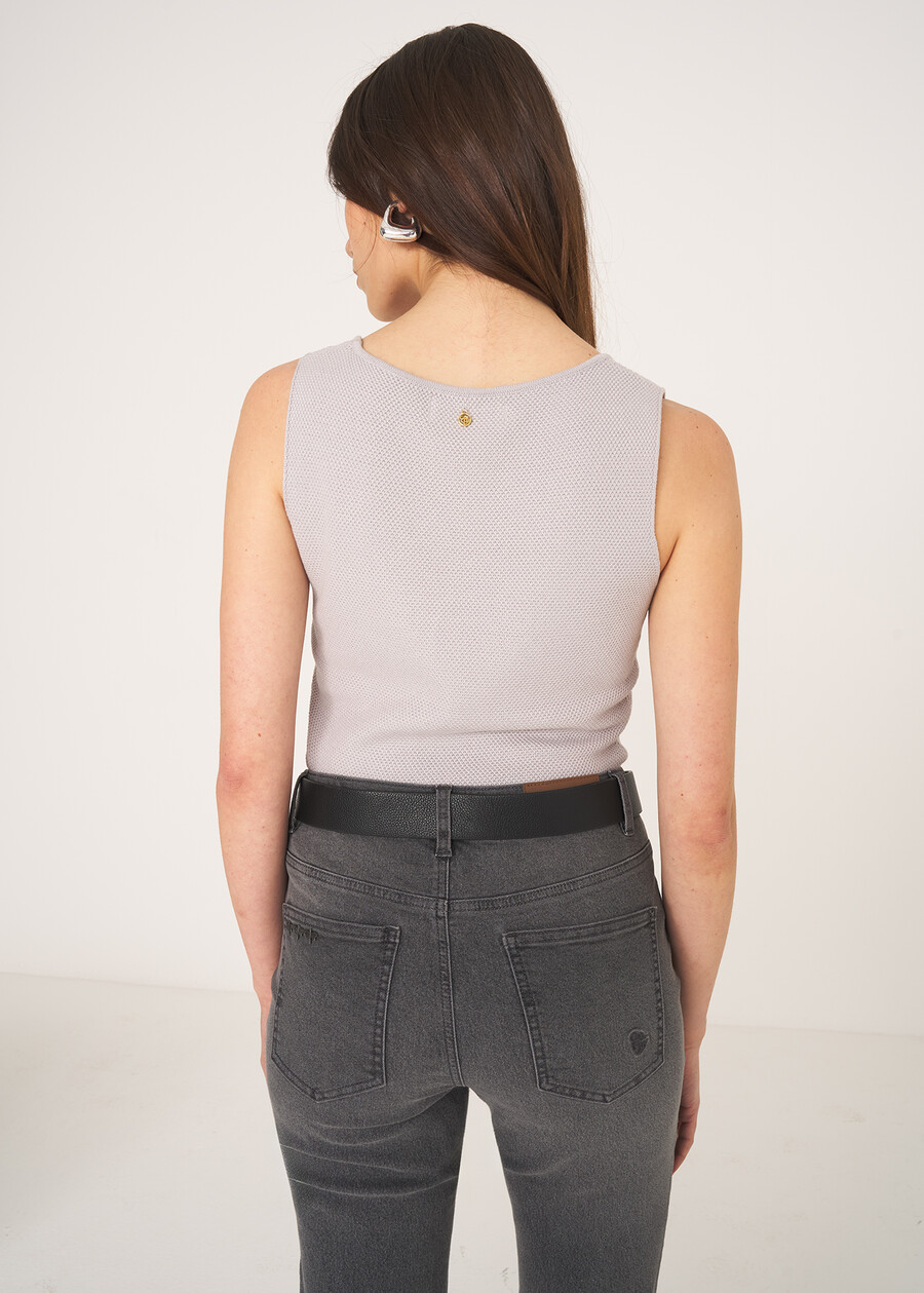 Top Trevis scollo squadrato MARRONE CAFFEGRIGIO PERLA Donna , immagine n. 2