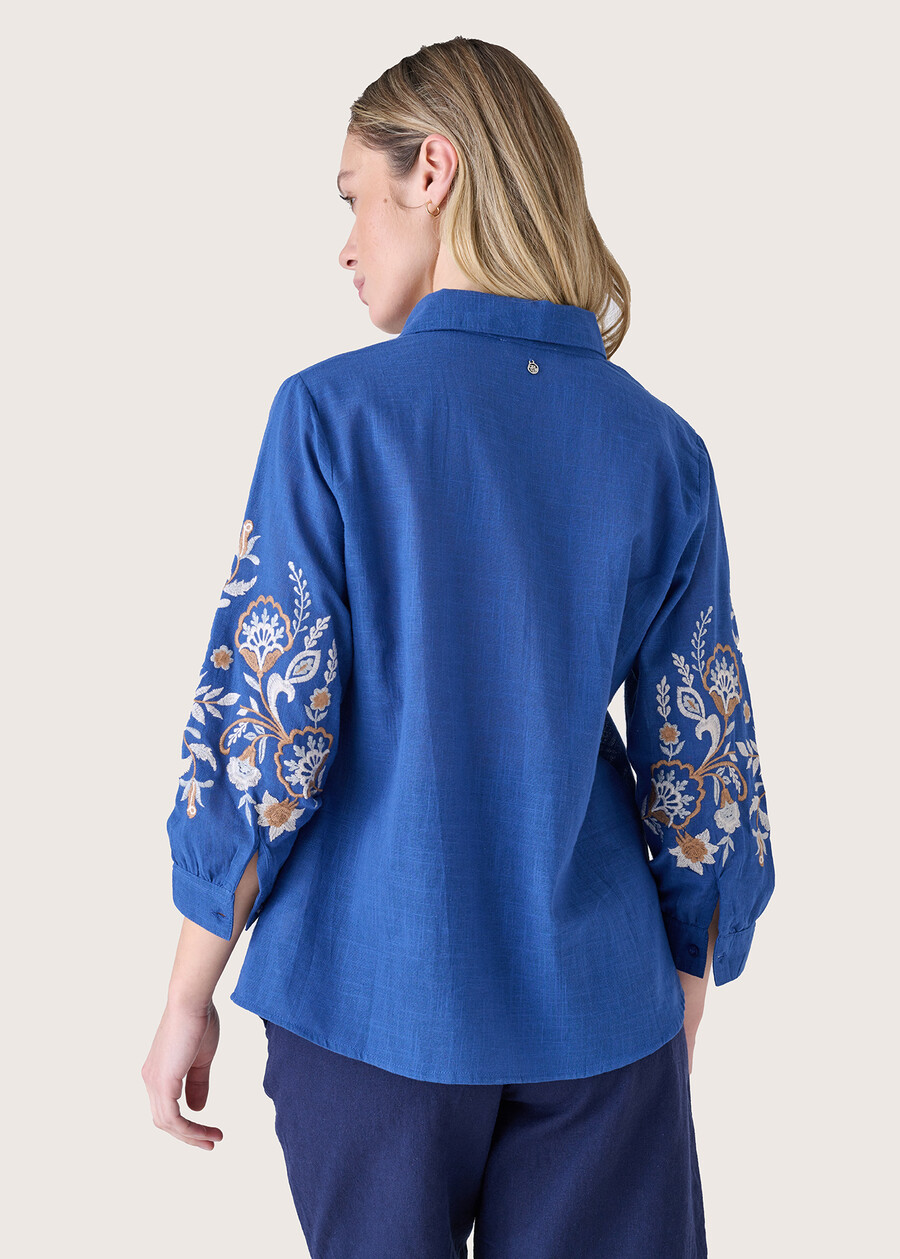 Cheryl 100% cotton shirt BLU MEDIUM BLUE Woman , image number 3