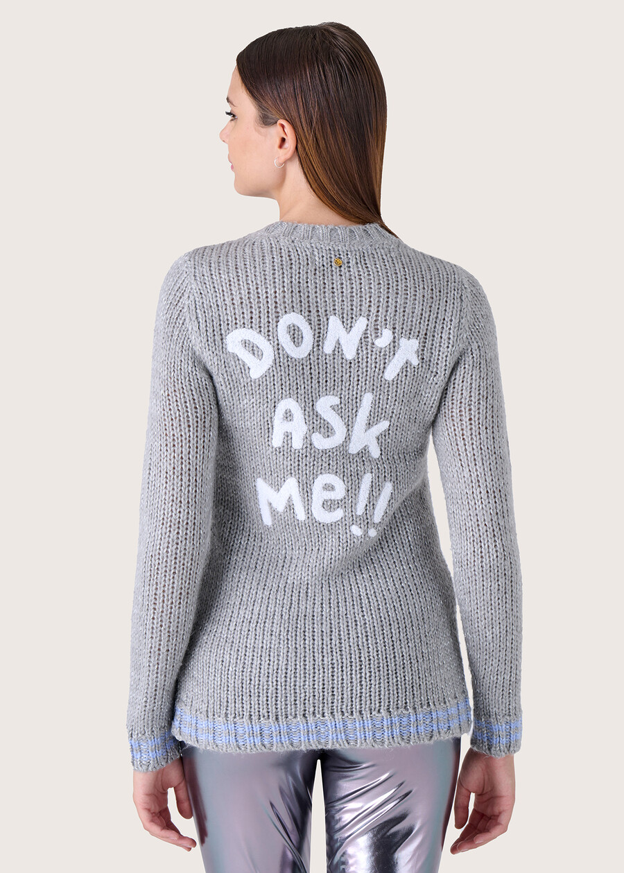 Maxi jersey with maxi lettering GRIGIO MEDIUM GREY Woman , image number 4