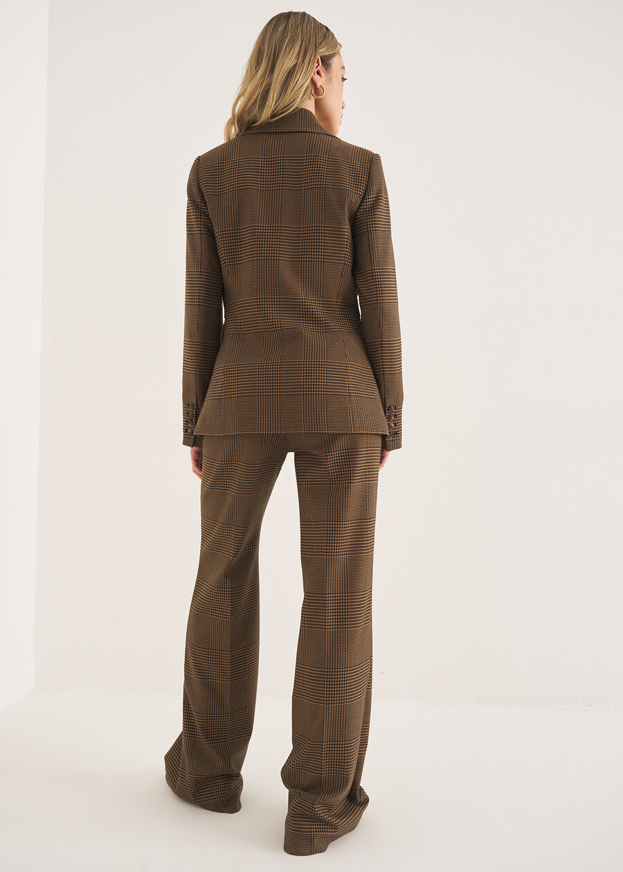 Checked Wide-Lapel Suit MARRONE TERRA Woman , image number 9