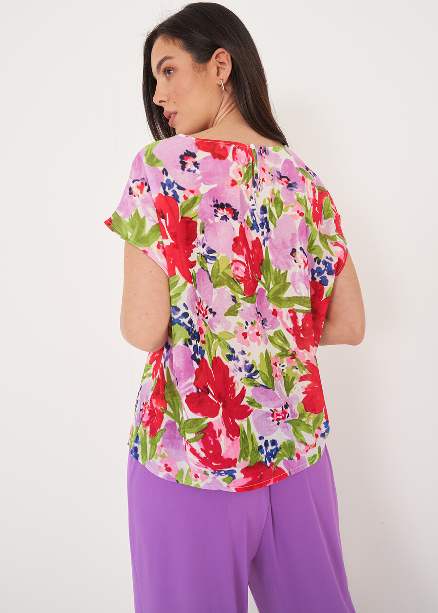 Blusa Bloom Scollo Rotondo BIANCO WHITE Donna , immagine n. 3
