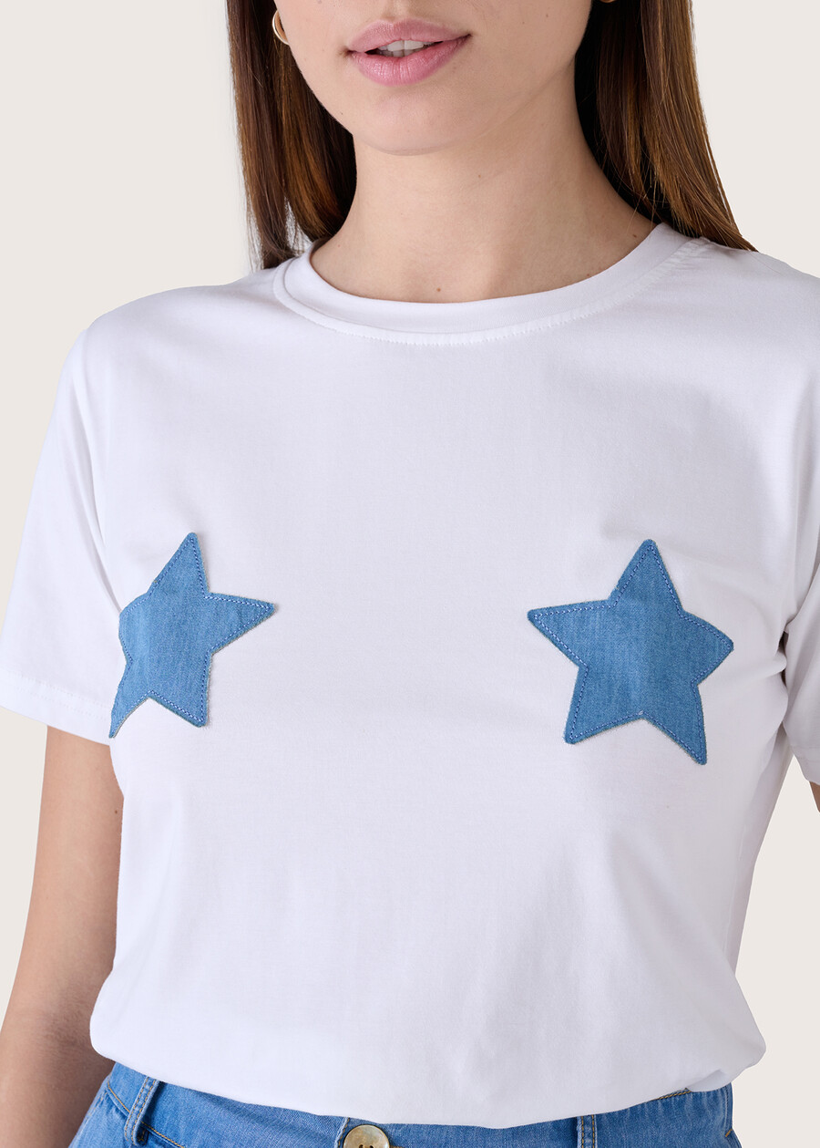 T-shirt Star 100% cotone BIANCO WHITE Donna , immagine n. 3