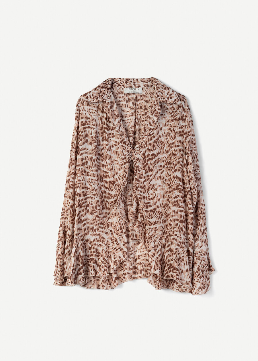Blusa Cuba 100% viscosa animalier MARRONE Donna , immagine n. 5