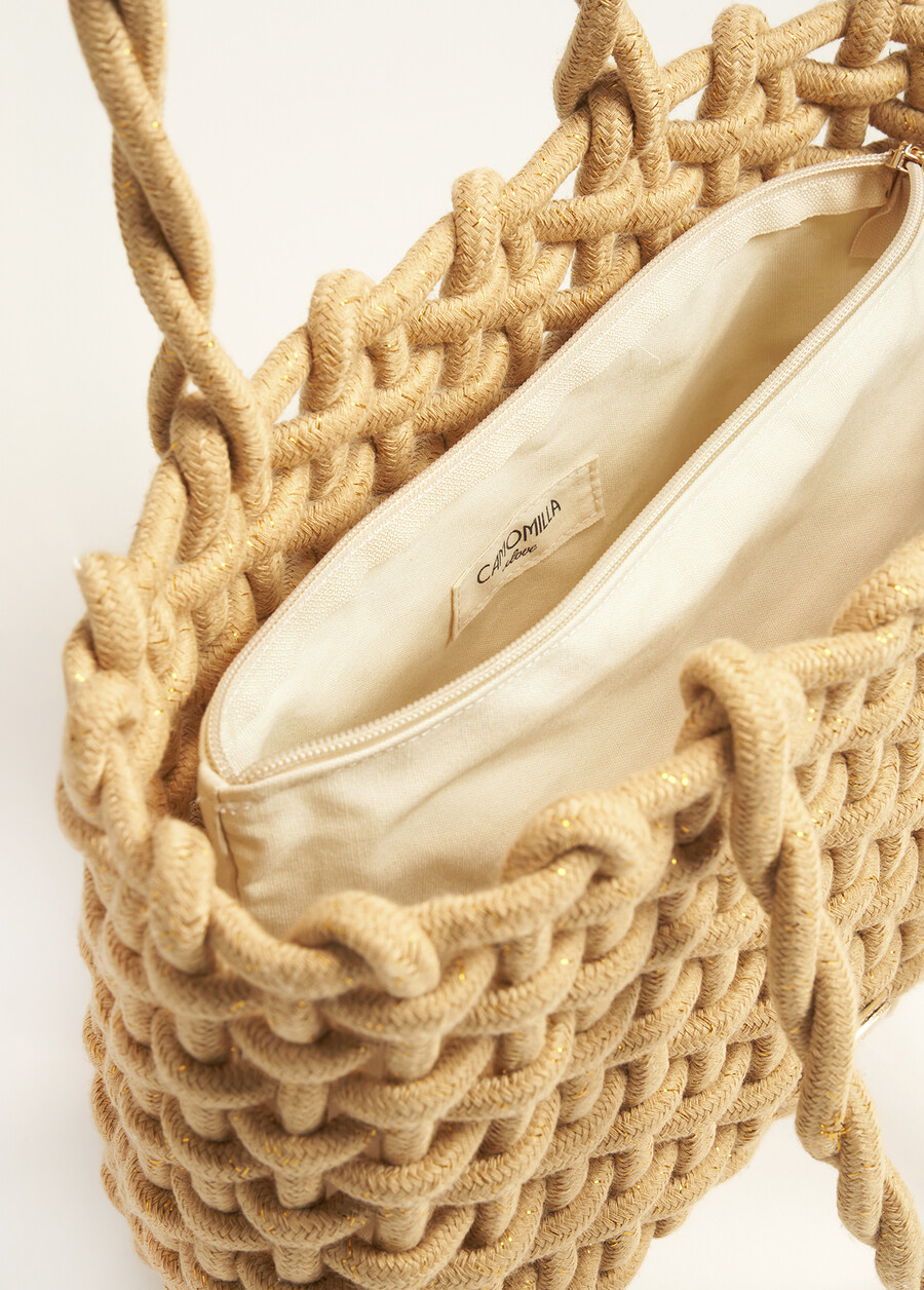 Borsa Besta In Corda Intrecciata BEIGE CAMELGIALLO Donna , immagine n. 3