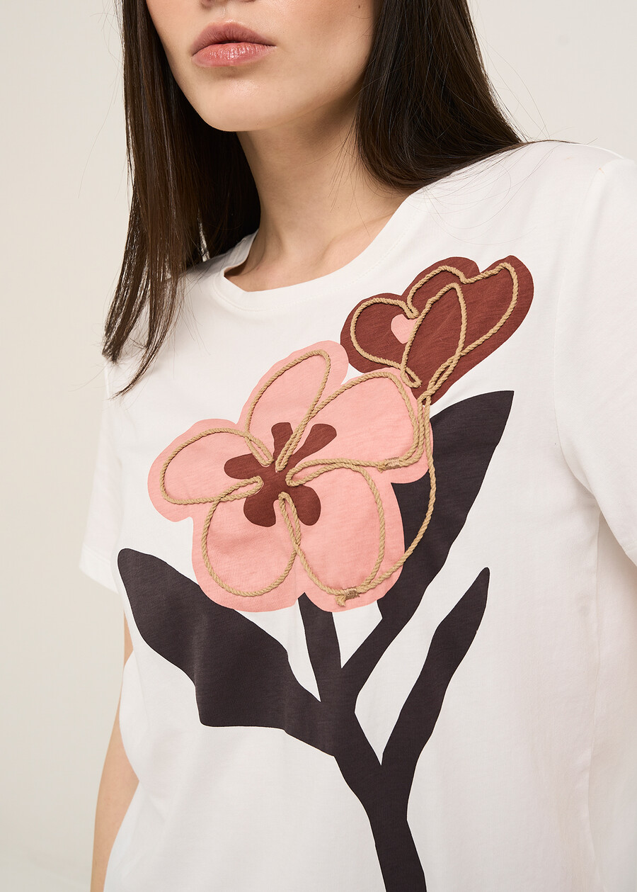 Sonia T-shirt with applications BIANCO WHITE Woman , image number 2