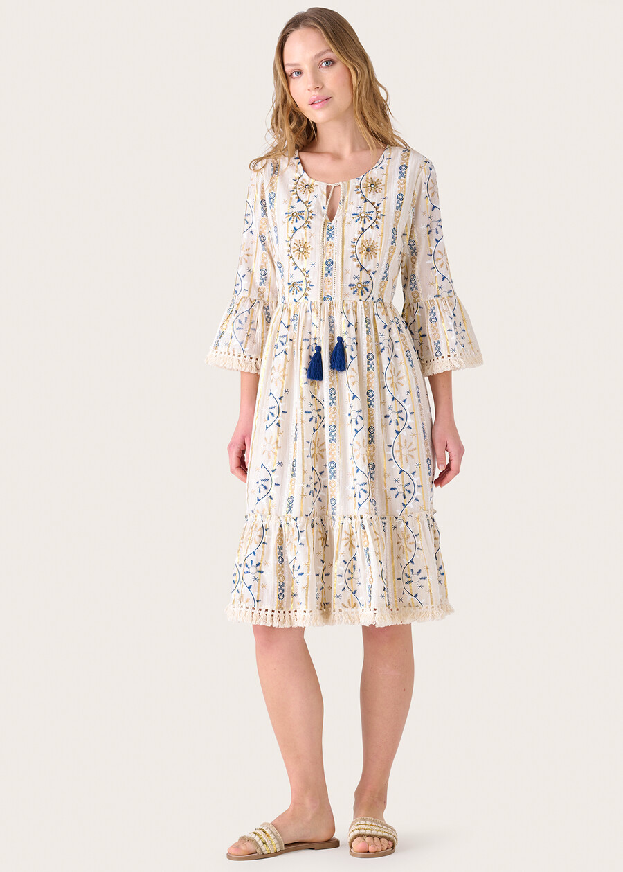 Azur 100% cotton dress BEIGE NAVAJO Woman , image number 1