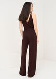 Pony wide lurex knit trousers MARRONE Woman image number 5
