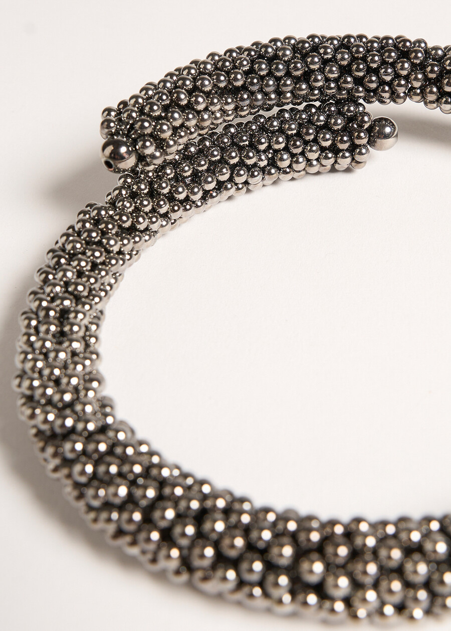 Collana Glory choker microsfere GRIGIO GUNMETALGOLD Donna , immagine n. 3