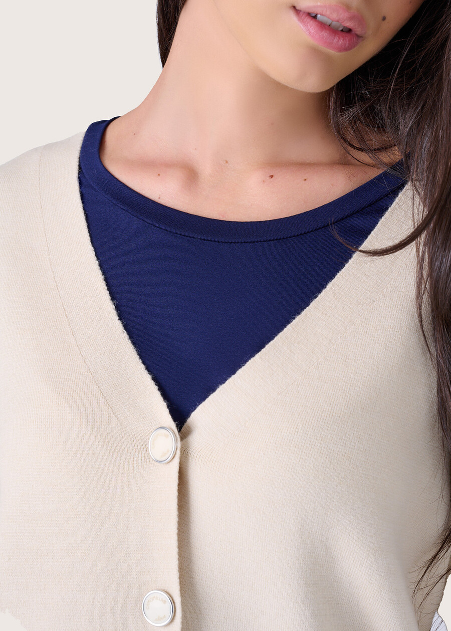 Cardigan Charles con scollo a V BEIGE LANA Donna , immagine n. 2