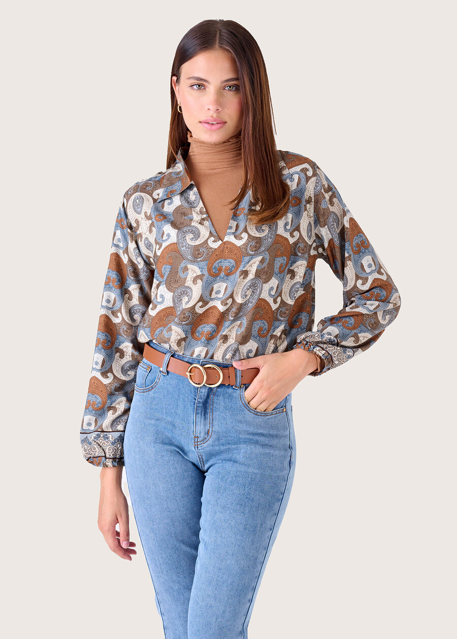 Courtney V neck blouse MARRONE TIERRA Woman , image number 1