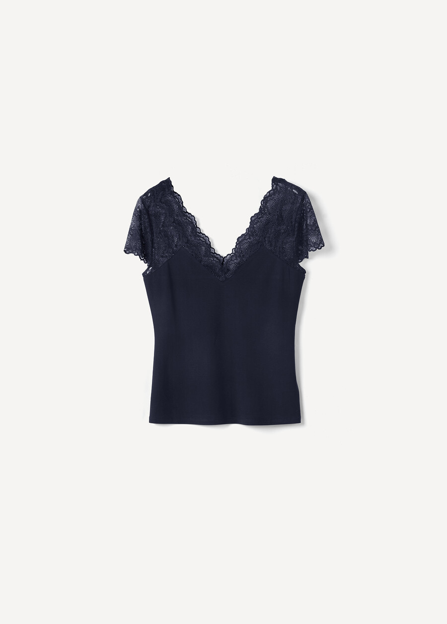 Sailor lace-effect t-shirt BLUVIOLA MELANZANA Woman , image number 4