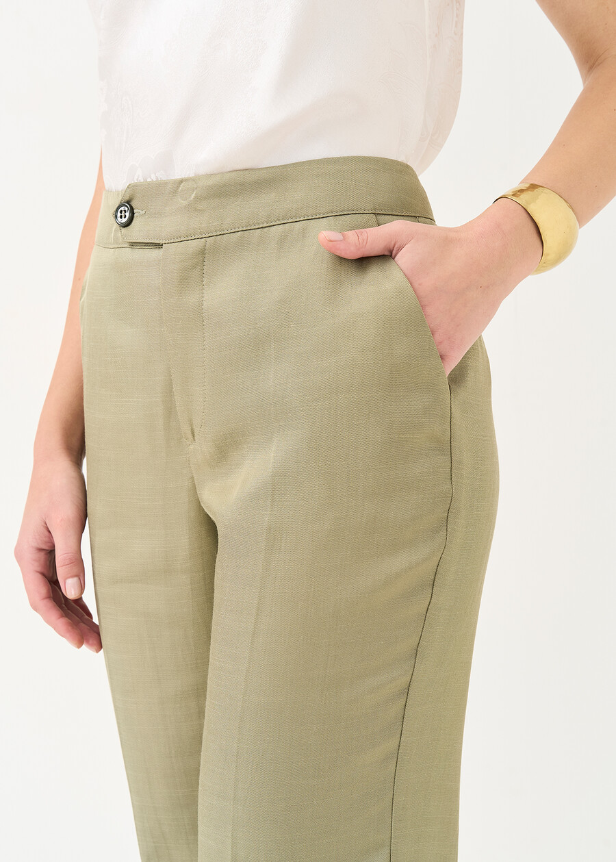 Pantaloni Alice tailleur lino VERDE Donna , immagine n. 4