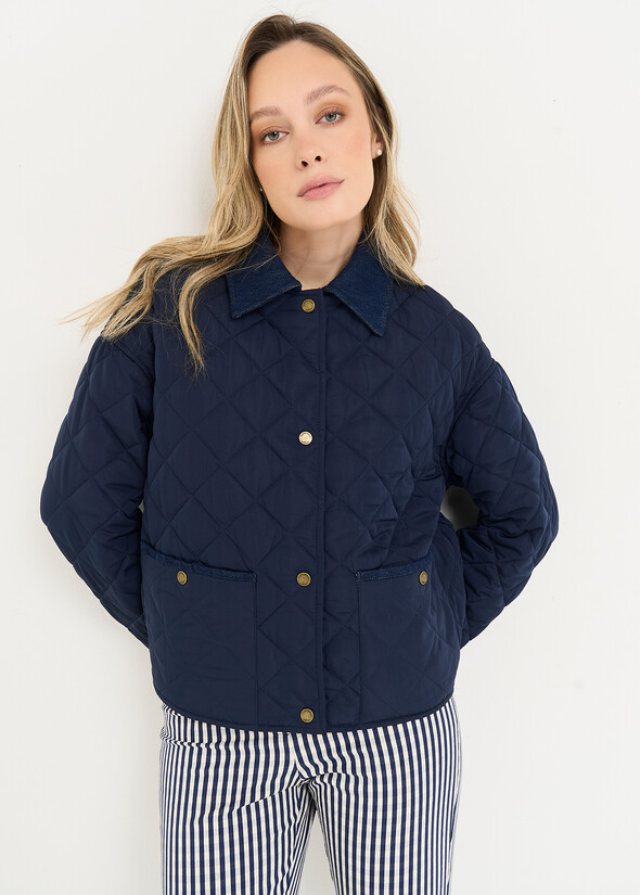 Glossy quilted denim details BLU Woman null