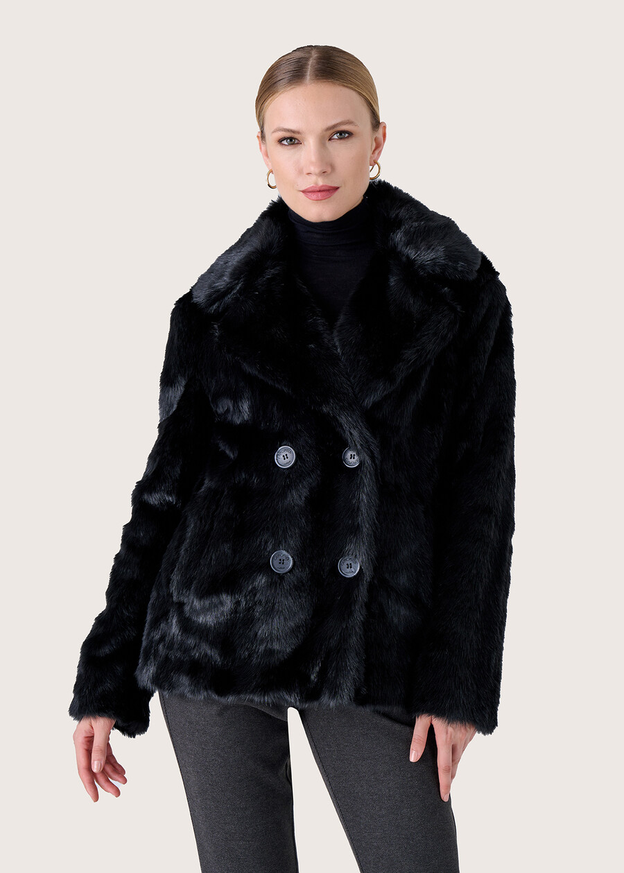 Gael eco-fur jacket NERO BLACK Woman , image number 2