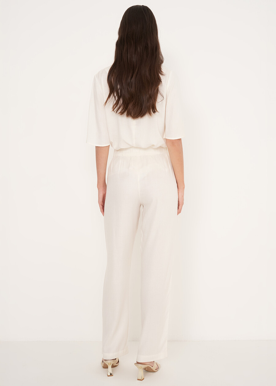 Pantaloni Ponty In Viscosa MARRONE JAVABIANCO BURRO Donna , immagine n. 4