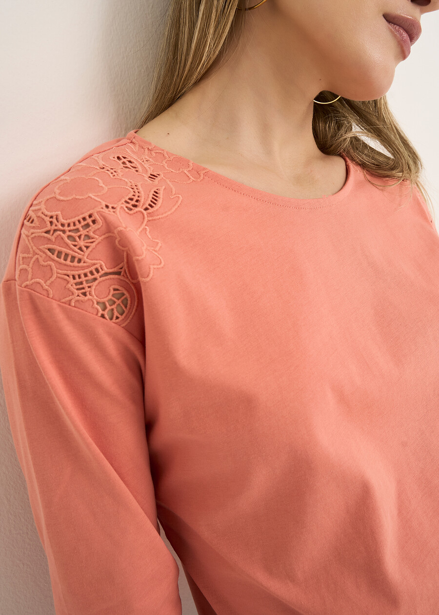 T-shirt Sammy ricamo traforato ARANCIONE Donna , immagine n. 2