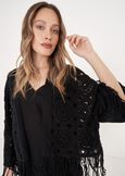 Cardigan Criss In Crochet BIANCO BURRONERO BLACK Donna immagine n. 2