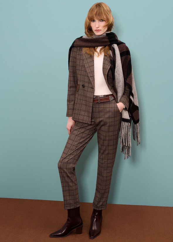 Pantalone Bella fantasia check MARRONE Donna null