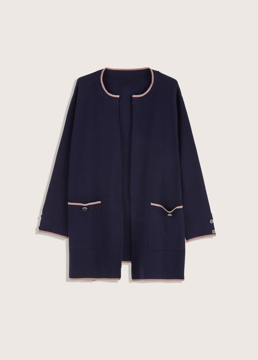 Cardigan Cristian con scollo tondo MARRONE CARAMELLO Donna , immagine n. 4