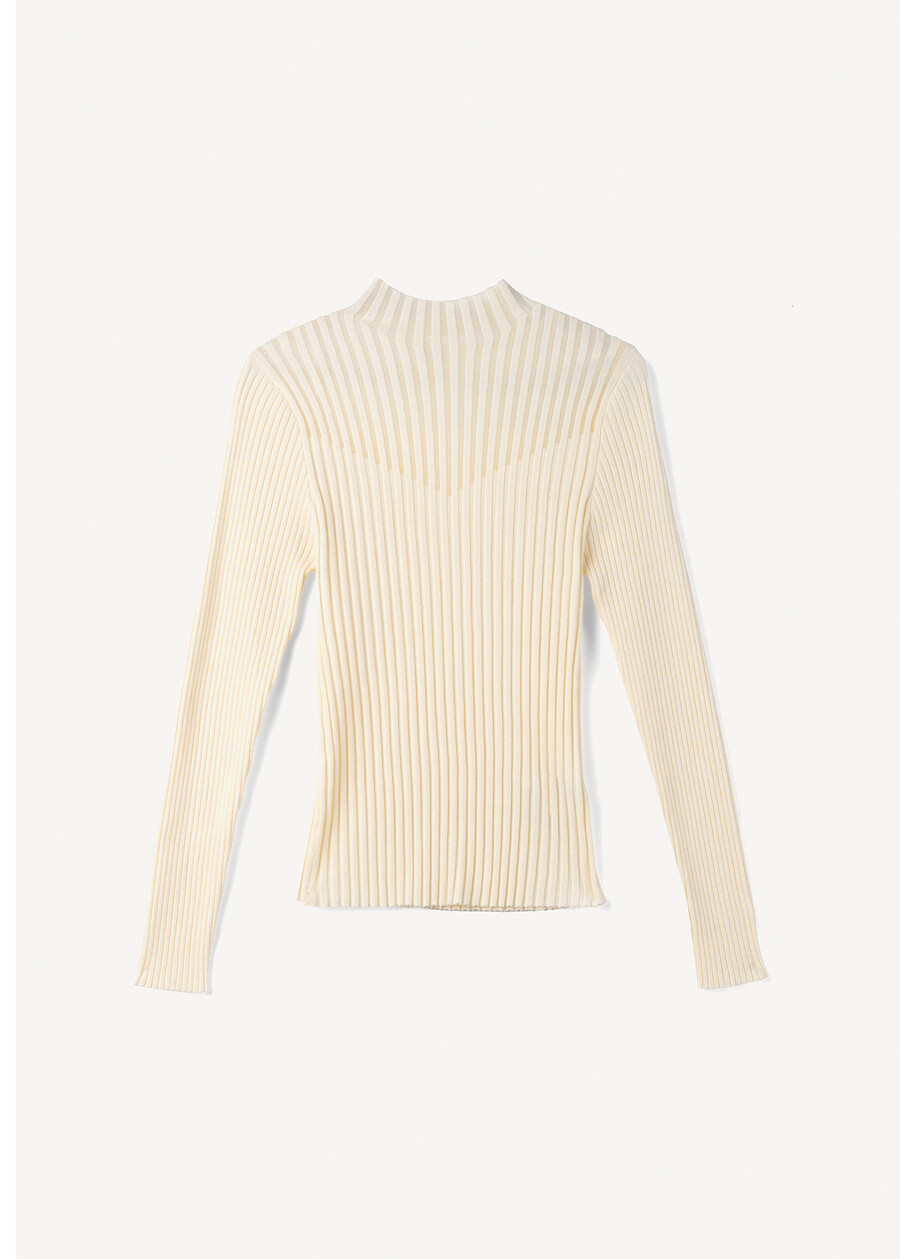 Matilde ribbed turtleneck sweater ROSSOBEIGE LATTE Woman , image number 4