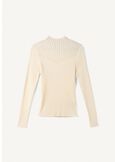 Matilde ribbed turtleneck sweater ROSSOBEIGE LATTE Woman image number 4