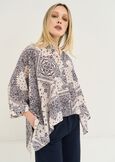 Blusa Carlie stampata in cotone e Bemberg BIANCO WHITE Donna immagine n. 1