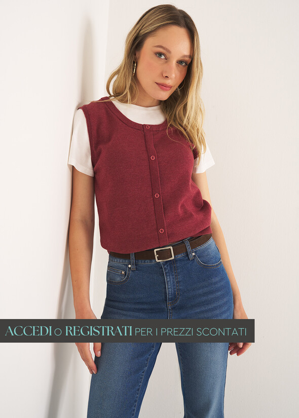 Maglia Siria modello fake gilet ROSSO MAGENTA Donna null