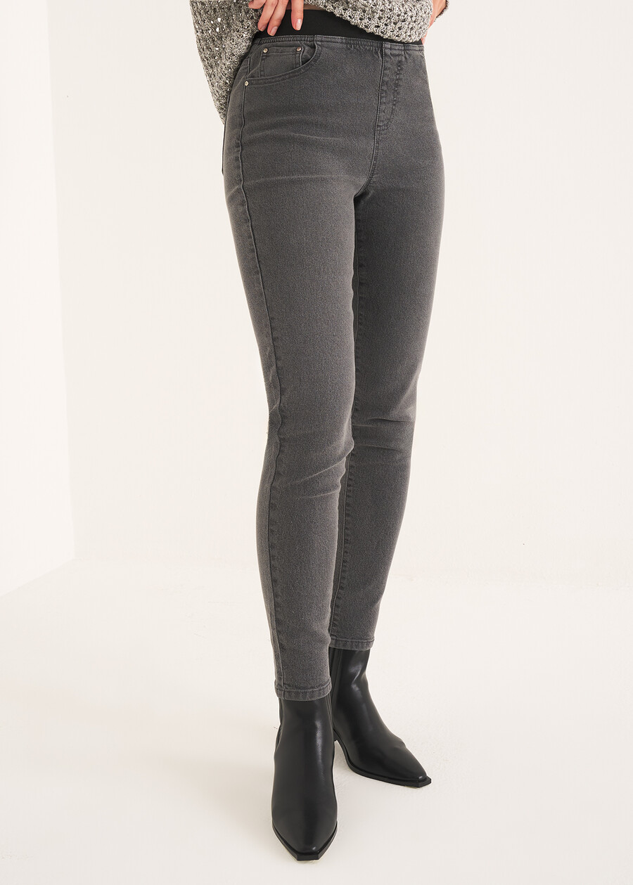 Kelly five-pocket jeggings GRIGIO GREYDENIM MEDIUM DENIM Woman , image number 2