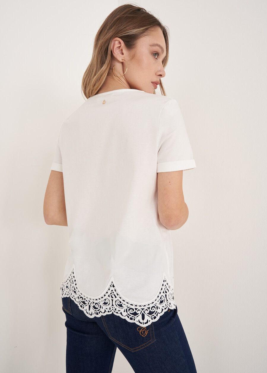 T-Shirt Silvy 100% Cotone BIANCO WHITENERO BLACK Donna , immagine n. 3
