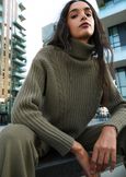 Margarita turtleneck jumper VERDE CAPPERBEIGE GREIGE Woman image number 1