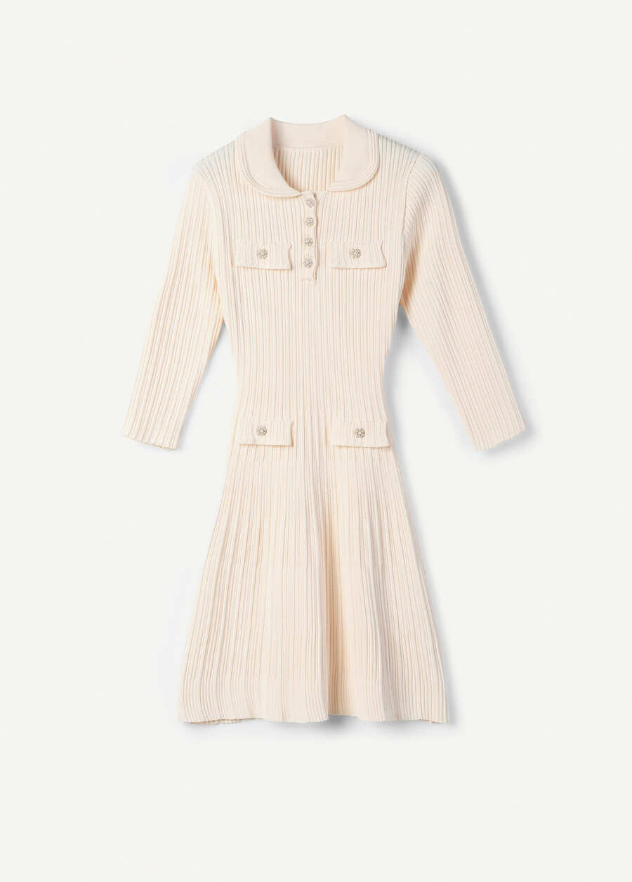 Aloe knitted dress BIANCO BURRO Woman , image number 4