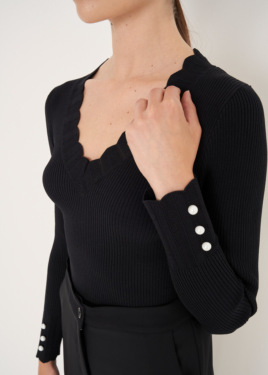 Matisse slim-fit knit top NERO BLACK Woman , image number 2
