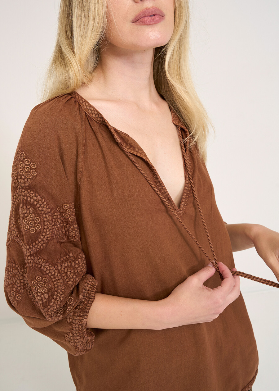 Barby embroidered blouse BIANCOMARRONE Woman , image number 2