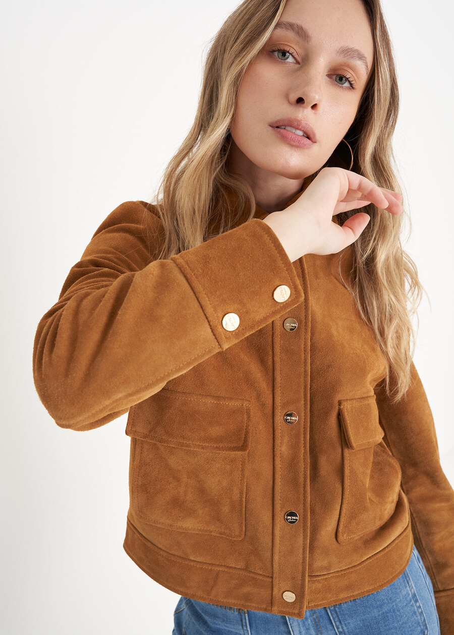 Giubbino Greta 100% vera pelle MARRONE CARAMELLO Donna , immagine n. 4