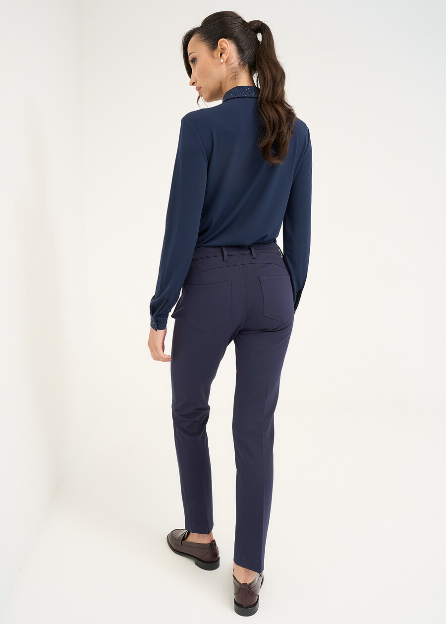 Pantaloni Kate Runner in punto Milano BEIGE LATTEBLU Donna , immagine n. 4