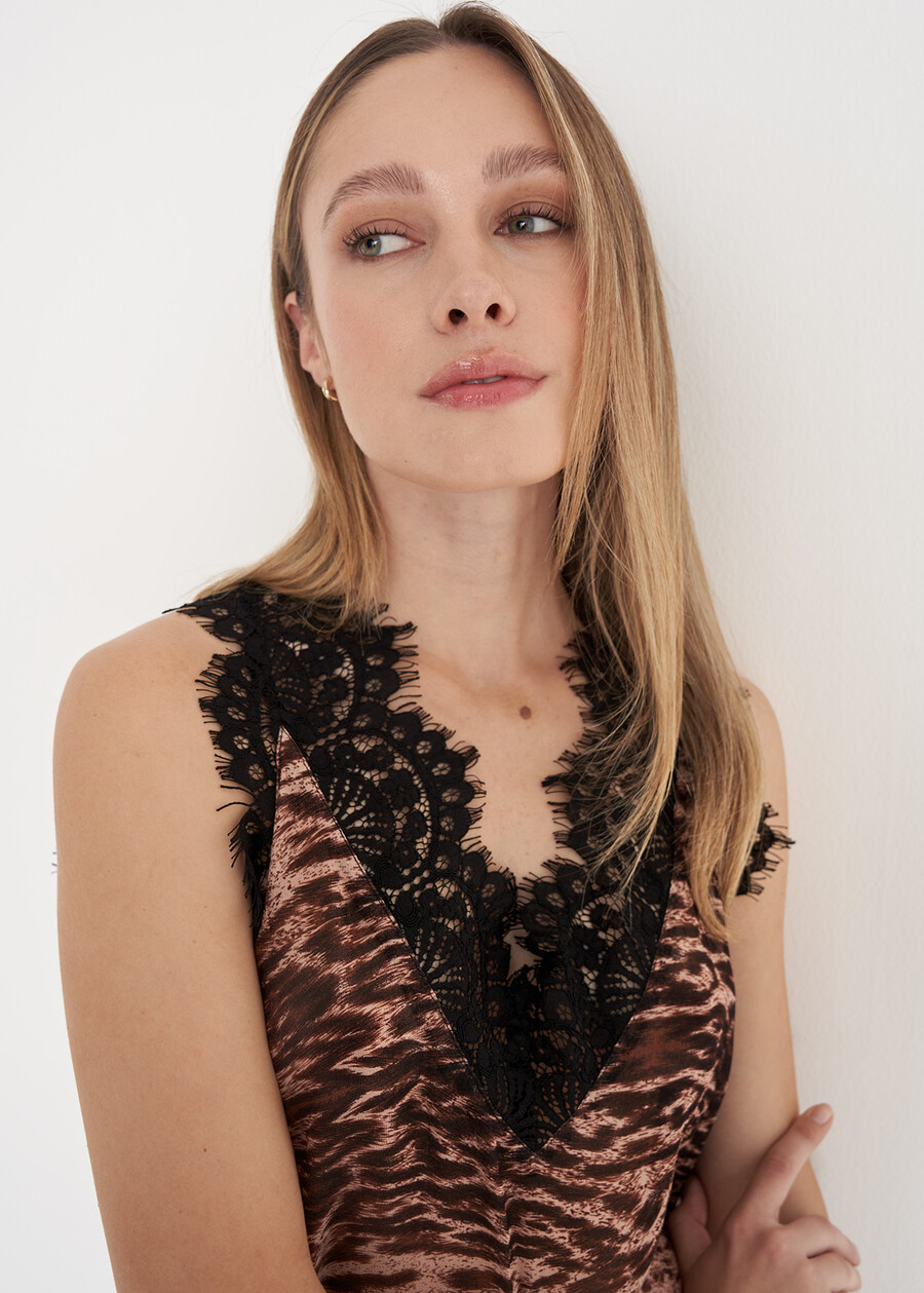 Top Topic 100% viscosa MARRONE JAVA Donna , immagine n. 2