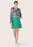 Giusy short skirt in screp fabric VERDE GARDEN Woman image number 1