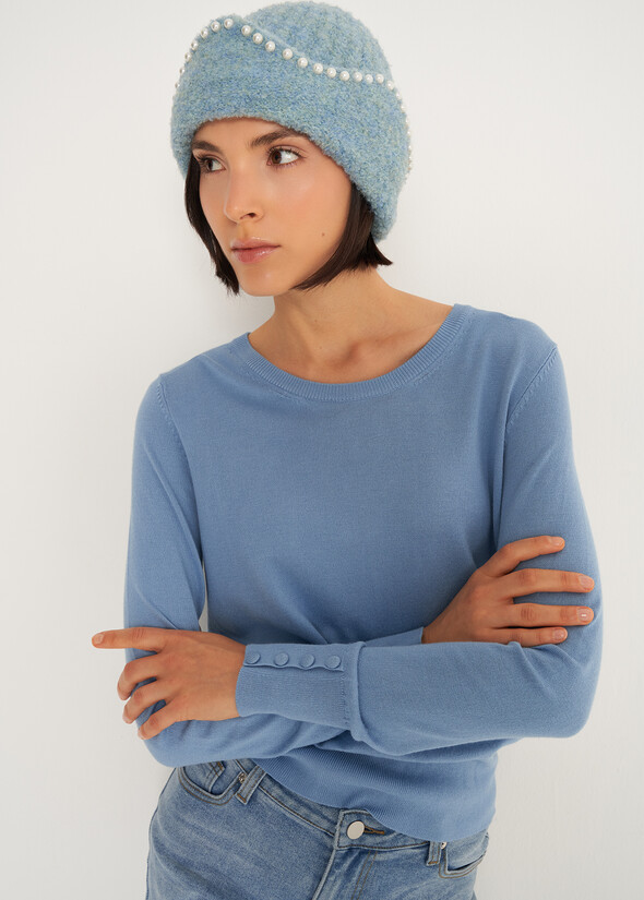 Cuffia Cylk con ricamo di perle CELESTE FIORDALISO Donna null