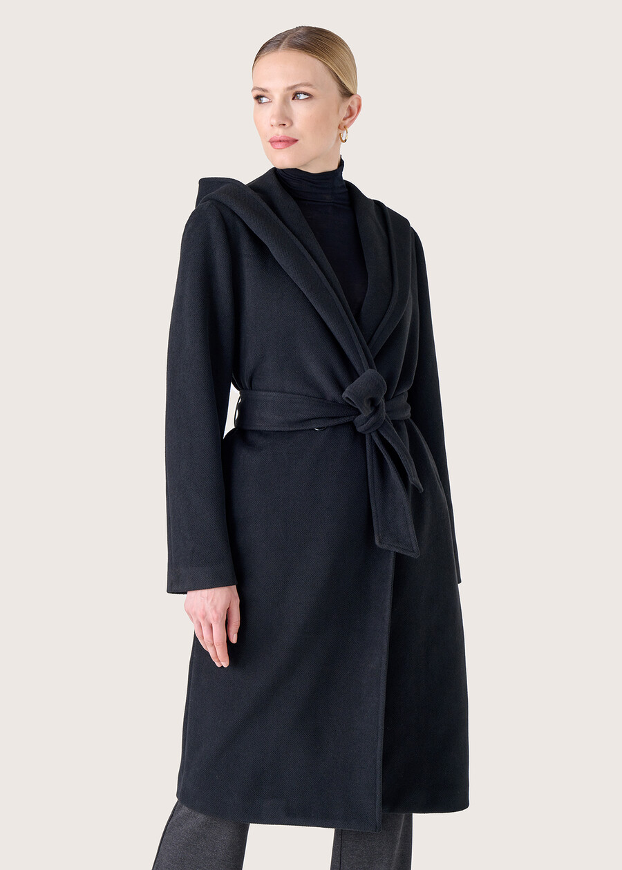Cappotto Catrine in panno NERO BLACKBEIGE CAMMELLO Donna , immagine n. 2